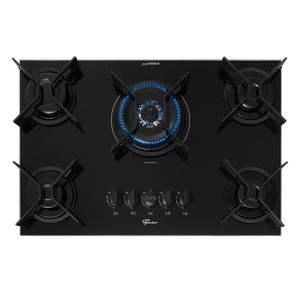 Cooktop 5 Bocas Tripla Chama Fit Line Fischer - Preto