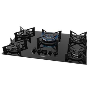 Cooktop 5 Bocas Tripla Chama Fit Line Fischer - Preto