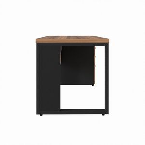 Mesa Diretor Office 170/192cm com Gaveteiro Pé Quadro Web Office - Nogal/Preto