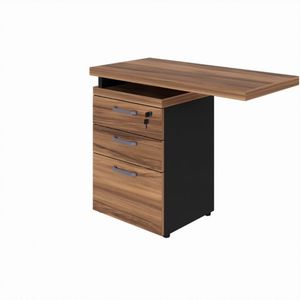Gaveteiro Lateral Office com Extensão 2 Gavetas e 1 Pasta Web Office - Nogal/Preto