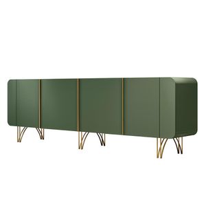Buffet Decorativo com Puxadores em Alumínio Pés Aço Maciço Saluti Verde Pistache G26 - HB Móveis