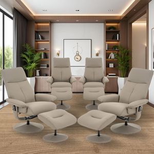 Kit 4 Poltronas de Massagem Arizona Giratória com Apoio de Pés e Reclinável Fendi G56 - Gran Belo