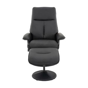 Kit 3 Poltronas de Massagem Arizona Giratória com Apoio de Pés e Reclinável PU Preto G56 - Gran Belo