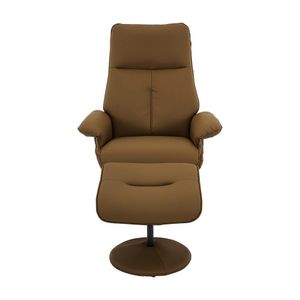 Kit 4 Poltronas de Massagem Arizona Giratória com Apoio de Pés e Reclinável PU Caramelo G56 - Gran Belo