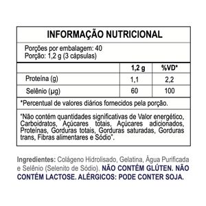 Suplemento Alimentar Nature Healthy Colágeno Hidrolisado 400Mg + Selênio 60Mcg - 120 Caps