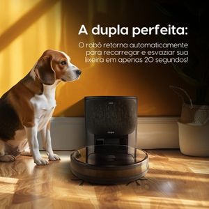 Kit Robô Aspirador Ropo Smart Pet Bivolt + Estação de Recarga Autolimpante Ropo Smart Cleaner