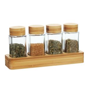 Porta Condimentos com 5 Peças em Bambu Kenya