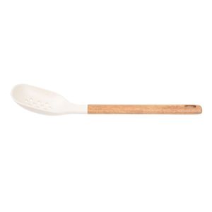 Colher de Serviço de Silicone com Cabo em Acácia Spicy Bege