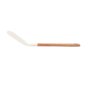 Espátula Vazada de Silicone com Cabo em Acácia Spicy Bege