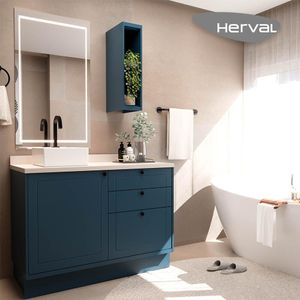 Conjunto para Banheiro Herval Viana, 2 Peças, Azul Orion, 120 cm
