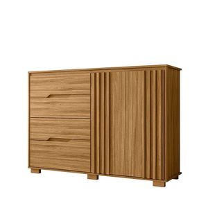 Cômoda 2 Portas MDP 4 Gavetas Moval Texas - Freijo