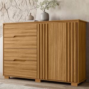 Cômoda 2 Portas MDP 4 Gavetas Moval Texas - Freijo