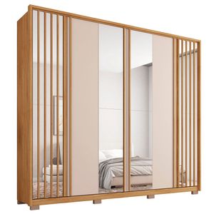 Guarda Roupa Casal Orfeus Lux com Espelhos 6 Portas 6 Gavetas Caemmun - Buriti / fendi
