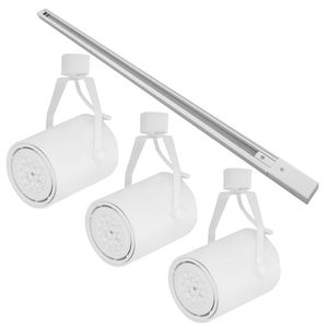 Kit Trilho 1 Metro com 3 Spots Nordecor Lille Par 30 E27 Bivolt Branco