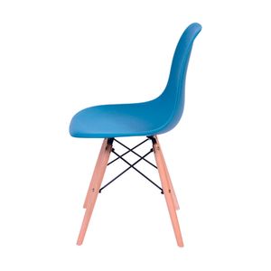 Cadeira em Popipropileno OR-1102B com Base de Madeira OR Design - Azul Petroleo