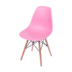 Cadeira OR-1102B em Polipropileno com Base de Madeira OR Design - Rosa