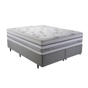 Cama Box Queen Herval Detroit com 2 Travesseiros Anatômicos, 78x158x198 cm, Molas Maxspring