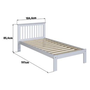 Cama de Solteiro de Madeira Maciça para Colchão 88x188cm Multimóveis CR35274