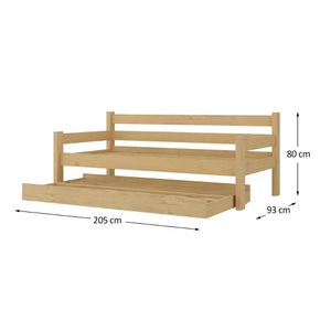 Bicama Madeira Maciça com Colchões Inclusos Paris Multimóveis CR4160 Natural