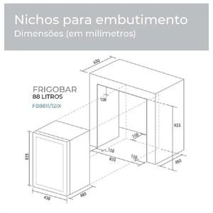 Frigobar Suggar 88 Litros Inox 220V FB8812IX
