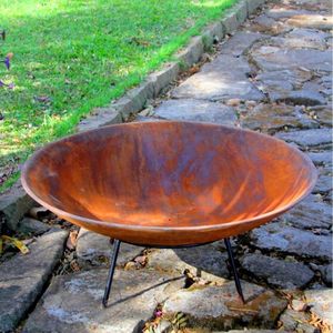 Lenheiro Lareira Braseiro Envelhecida Externa Em Ferro 99cm.