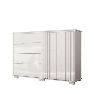 Cômoda 2 Portas MDP 4 Gavetas Moval Texas - Branco