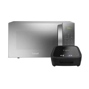 Compre Micro-ondas Consul Cinza Espelhado 32L e Ganhe Sanduicheira Cadence