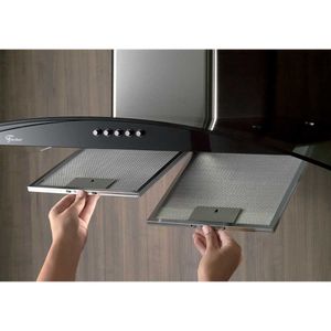 Coifa de Parede Fit 90 Cm Com Vidro Fischer - Preto