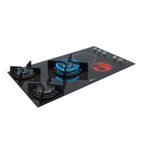 Fogão Cooktop TOP 5 Queimadores a Gás e Elétrico Fischer - Preto