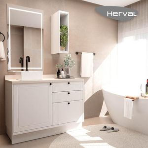 Conjunto para Banheiro Herval Viana, 2 Peças, Branco Ártico, 120 cm