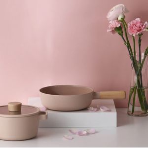 Conjunto de Panelas Indução com Revestimento Cerâmico - FIKA Rosa - Neoflam - 5 Peças