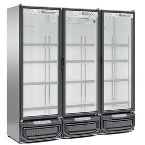 Expositor Vertical 3 Portas De Vidro Gcvr1450 Gelopar Refrigerador 1468 Litros Inox 220v