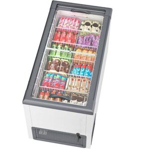 Freezer Plano Vidro Reto Deslizante Ghd400 Gelopar Expositor 395 Litros Cinza 110v