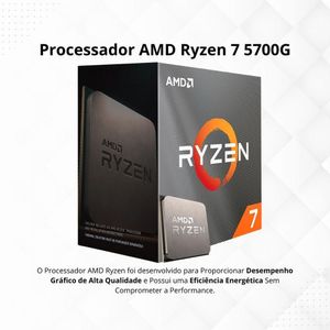 Pc Gamer Completo Amd Ryzen 7 5700g Radeon Vega 8 16gb Ddr4 Ssd 1tb Fonte 500w Monitor 23 75hz