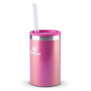 CAN COOLER STANLEY COM CANUDO EM AÇO INOXIDÁVEL 296ML ROSA DAZZLE PINK SHIMMER 08450-00