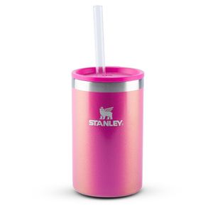 CAN COOLER STANLEY COM CANUDO EM AÇO INOXIDÁVEL 296ML ROSA DAZZLE PINK SHIMMER 08450-00