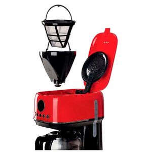 CAFETEIRA ARIETE MODERNA AMERICANA JARRA DE VIDRO 15 XICARAS VERMELHO 220V 00M139600ARBR