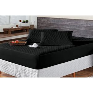 Protetor Colchao Casal Impermeavel Matelado Aquarela 01 Peça - Preto