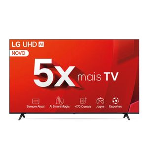 Compre Smart TV LG 86" 4K UHD 86UT8050PSA e Ganhe SoundBar LG Bluetooth Preto SQC1