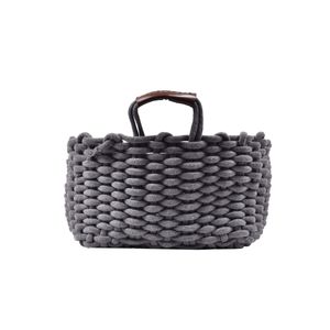Cesto Braided em Algodão 17cm Kenya Cinza