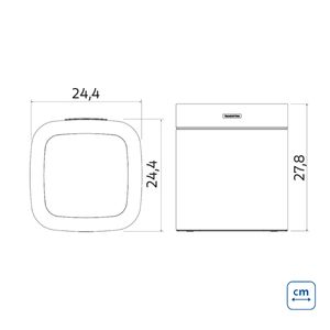 Lixeira Sem Tampa Tramontina Square 8 Litros Aço Inox Acetinado