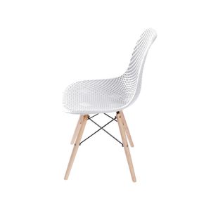 Cadeira OR-1119B em Polipropileno com Base de Madeira OR Design - Branco