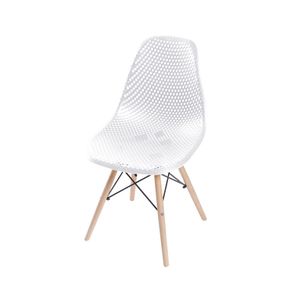 Cadeira OR-1119B em Polipropileno com Base de Madeira OR Design - Branco