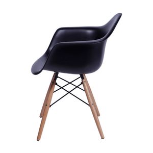 Cadeira OR-1120 em Polipropileno com Base de Madeira OR Design - Preto