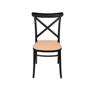 Cadeira OR-1146 em Polipropileno com Tom de Palha no Assento OR Design - Preto