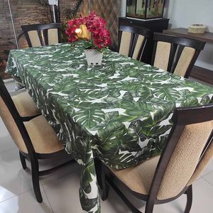 Toalha De Mesa Térmica Impermeável 1,50m x 1,50m Quadrada 4 Cadeiras - Floral Verde