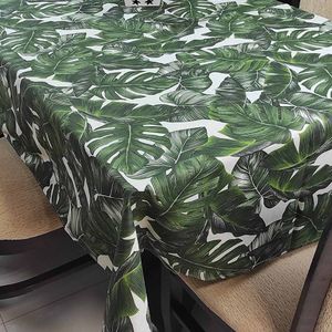 Toalha De Mesa Térmica Impermeável 1,50m x 2,50m Para Mesa 6 a 8 Cadeiras - Floral Verde