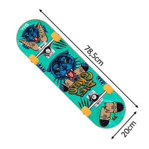 Skate Semi Profissional Juvenil Completo Shape Com Lixa Estampa Tigre 78cm Zippy Toys Skateboard Infantil Criança Radical
