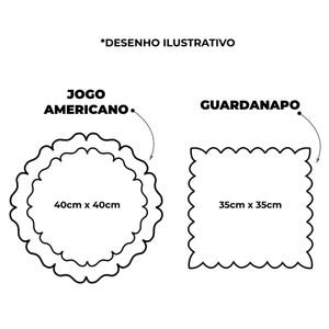 Kit 12 Jogos Americanos Guardanapos De Mesa Redondo Bordado Arabela - Verde