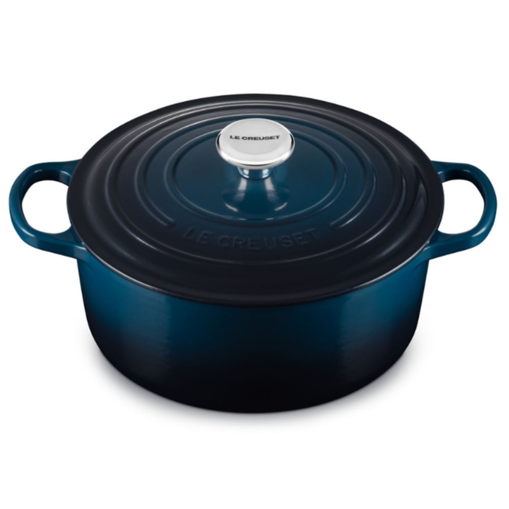 PANELA LE CREUSET REDONDA EM FERRO ESMALTADO AZUL NUIT 24CM 21177241294475